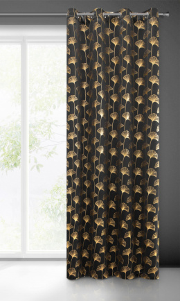 Vorhang CLARA schwarz+gold 135X250 Ösen