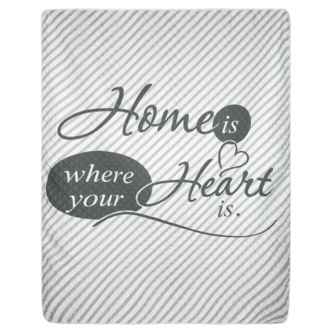 Alva 170x210 cm weiß grau Home is where heart is