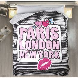 Colet 170x210 cm weiß rosa Lips Paris New York London