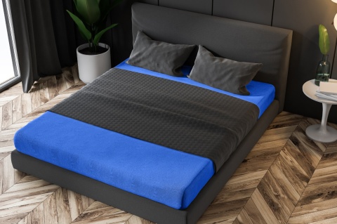 Spannbettlaken Frottee Dunkelblau 180x200