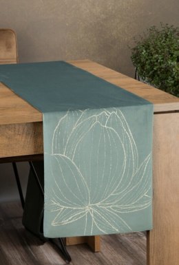 Tischdecke BLINK 12 35X140 dunkelminze Velvet Samt