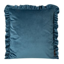 Kissenbezug Velvet Samt 25 H 45x45 blau Rüsche