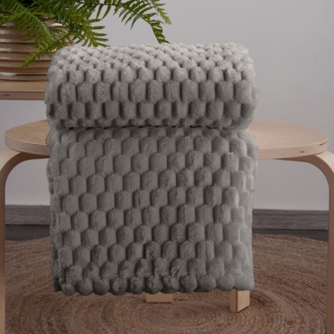 Wohndecke Kuscheldecke Decke MICROFASER Sofadecke Tagesdecke CINDY6 200X220 dunkelgrau