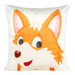 Dekorativer Kissenbezug KIDS 9A 45x45 Velvet Samt weiß orange