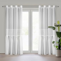Gardine LAURI weiß silber 140x250 Ösen