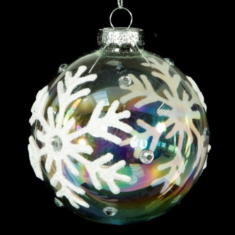 Christbaumschmuck Glas 118A 8CM weiß silber