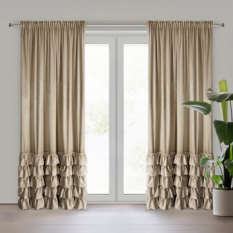 Vorhang CARLI dunkelbeige 140x250 cm Kräuselband