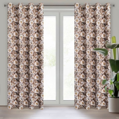 Vorhang SIMONA beige braun 140X250 Ösen