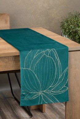 Tischdecke BLINK 12 35X140 dunkeltürkis Velvet Samt