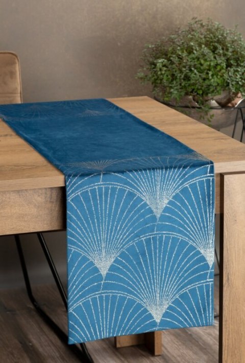 Tischdecke BLINK 14 dunkelblau 35X220 dunkelblau Velvet Samt