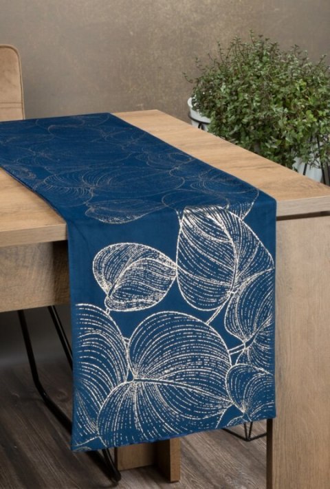 Tischdecke BLINK 16 dunkelblau 35X140 dunkelblau Velvet Samt