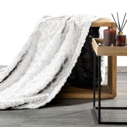 Weiche Wohndecke Decke Kuscheldecke mit elegantem Zopf Muster 200x220 cm weiß