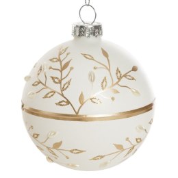 Christbaumschmuck Glas 158A 8CM weiß gold