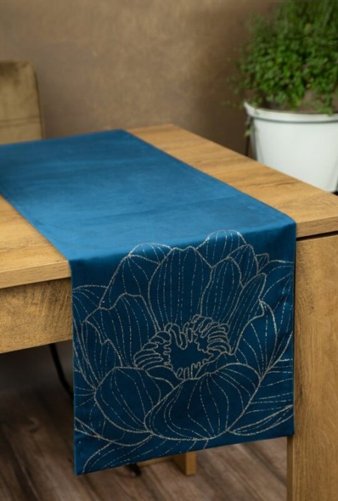 Tischdecke BLINK 13 dunkelblau 35X180 dunkelblau Velvet Samt