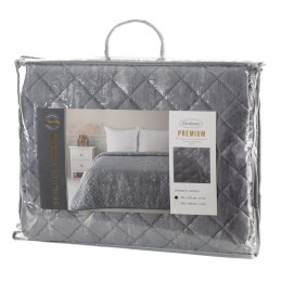 Elegante Tagesdecke Decke BLINK 3 dunkelgrau 170x210 cm stahl silber