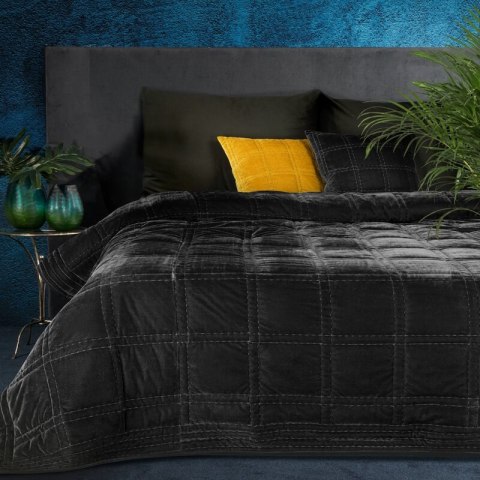 Prachtvolle Tagesdecke für Ehebett Glamour Decke KRISTIN 2 220x240 cm schwarz