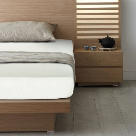 Einfarbiges Betttuch creme 100x200 30