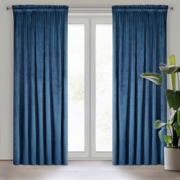 Samtvorhang Velours Vorhänge zum Wohnzimmer Prachtvoll Elegant blau 135x300 cm Kräuselband