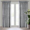 Samtvorhang Velours Vorhänge zum Wohnzimmer Prachtvoll Elegant silber 140x270 cm Kräuselband