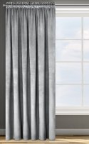 Samtvorhang Velours Vorhänge zum Wohnzimmer Prachtvoll Elegant silber 140x270 cm Kräuselband