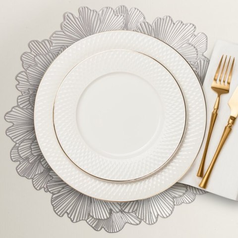 Tischset LAURA silber 38 RD x6 SR