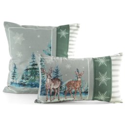 Weihnachten Kissenbezug FOREST 1 45x45 grün silber