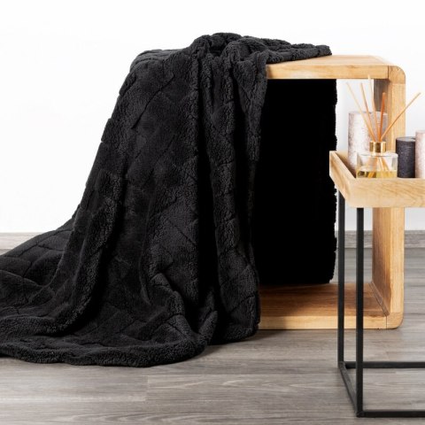 Wohndecke CARO, Design91, Karierte Kuscheldecke ideales Geschenk Weiche, warme Decke 170x210 cm schwarz