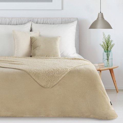 Wohndecke TEDY Teddy-Fleece kuschelige Sofadecke Sesselschoner Extra weich hellbeige 170x210 cm hellbeige