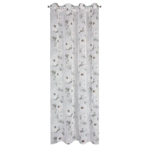 Gardine BESSY weiß rosa 140x250 Ösen