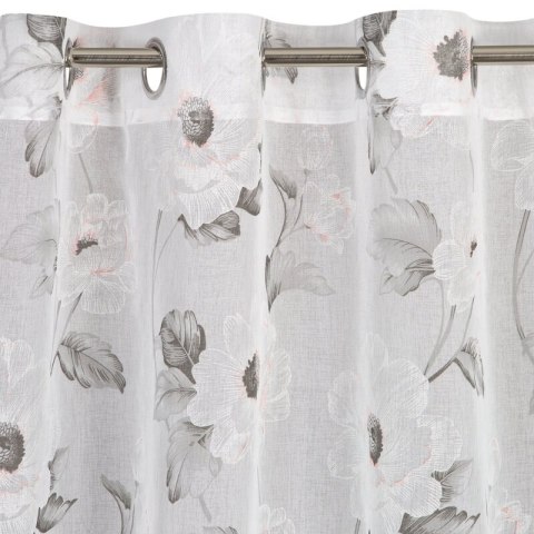 Gardine BESSY weiß rosa 140x250 Ösen