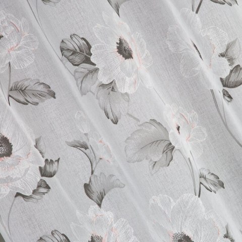 Gardine BESSY weiß rosa 140x250 Ösen