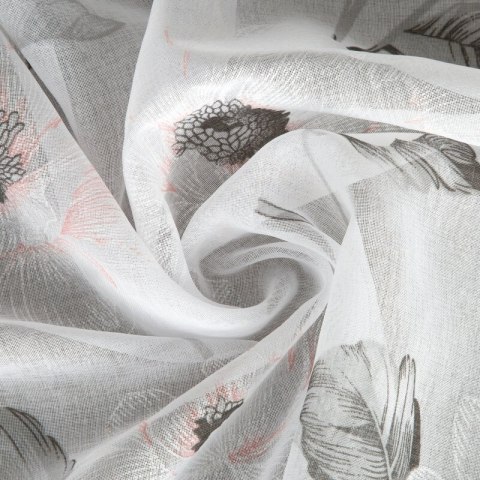 Gardine BESSY weiß rosa 140x250 Ösen