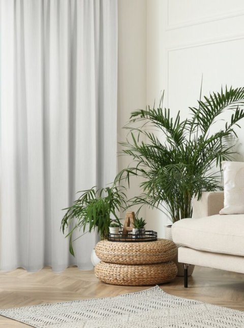 Gardine MELINDA weiß 135x270 Tunnelzug Kräuselband