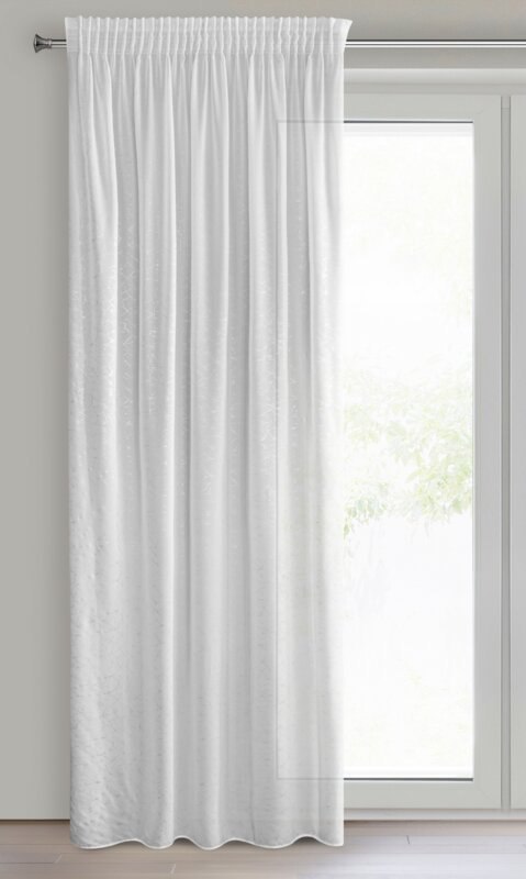 Gardine ROxI weiß silber 140x270 Kräuselband Tunnelzug