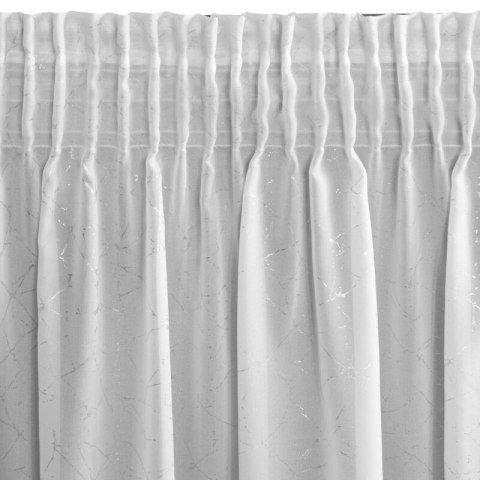 Gardine ROxI weiß silber 140x270 Kräuselband Tunnelzug
