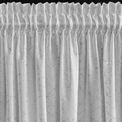 Gardine ROxI weiß silber 140x270 Kräuselband Tunnelzug