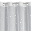 Weihnachten Gardine STAR weiß silber 140X250 Ösen