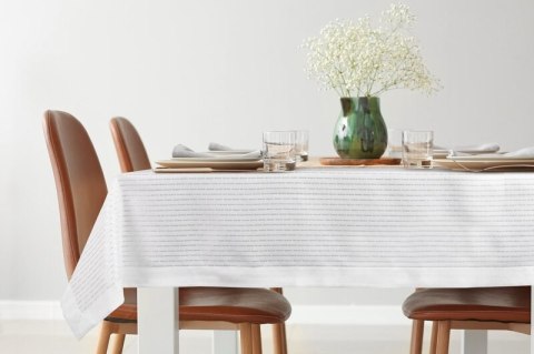 Tischdecke ELIZA weiß silber 140x220