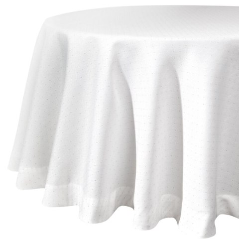 Tischdecke ELLEN weiß silber 120 RD