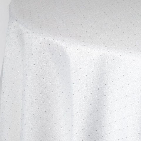 Tischdecke ELLEN weiß silber 120 RD