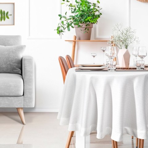 Tischdecke ELLEN weiß silber 120 RD