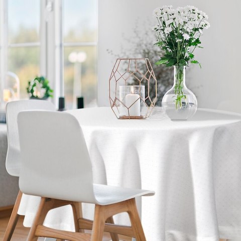 Tischdecke ELLEN weiß silber 120 RD