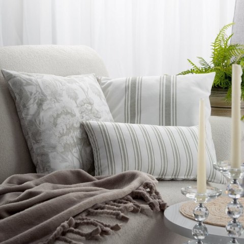 Kissenbezug Lein Optik 24 weiß 50x50 creme POPI