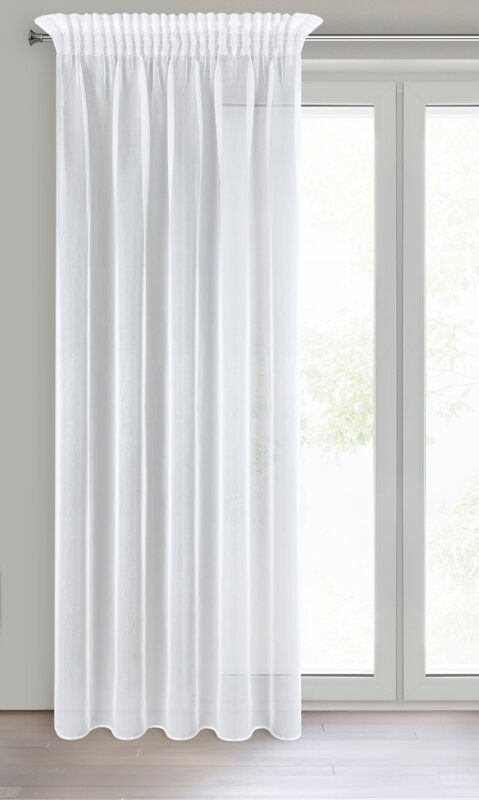 Gardine MIREA weiß 140x270 Kräuselband Tunnelzug