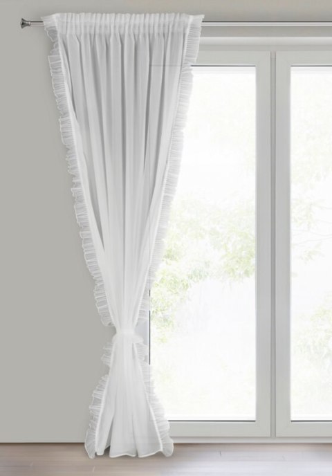 Gardine KAREN weiß 140x270 Kräuselband Schlaufen