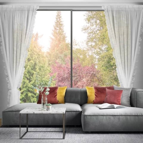 Gardine KATHY weiß 140x270 Kräuselband Schlaufen