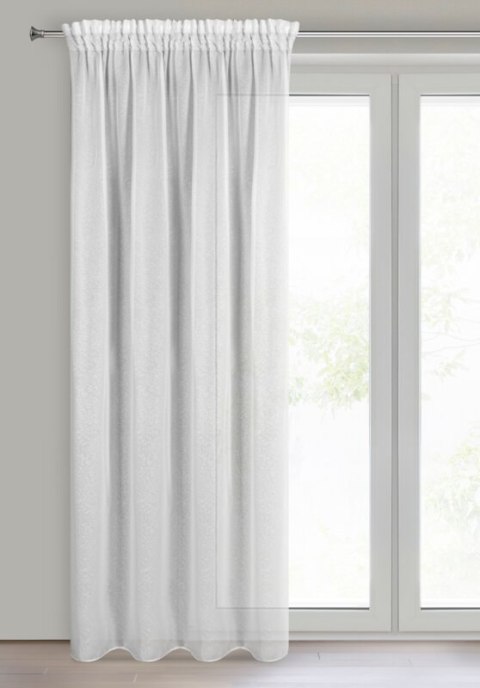 Gardine TULSA weiß 140x270 Kräuselband Tunnelzug