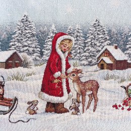 Gobelin Tischdecke 1154 Weihnachten 45X140 -5% NATU