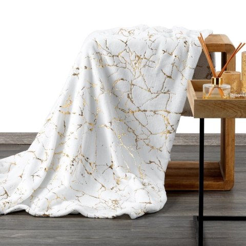 Wohndecke mit goldenem Marmormuster Glamour GLAMO 150x200 cm weiß gold