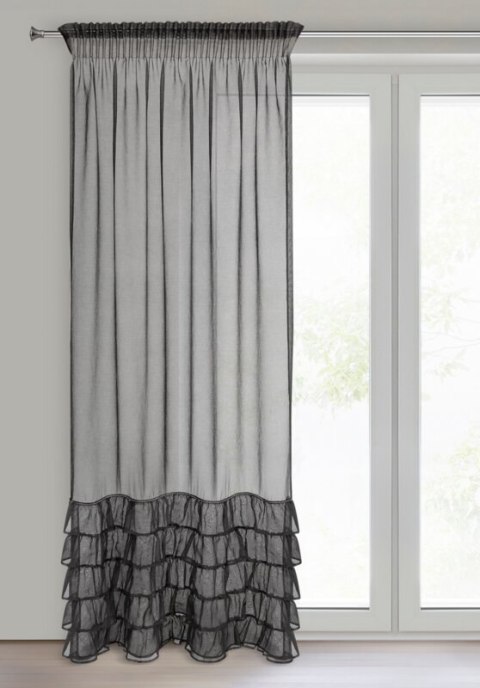 Gardine CARLI schwarz 140x250 Kräuselband